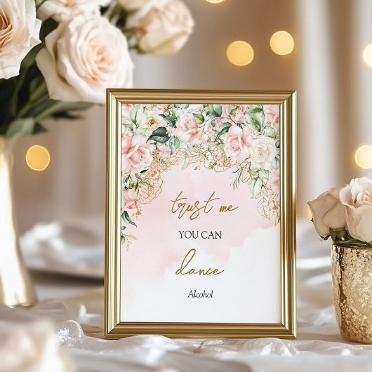 Poster Faites-moi confiance rose pastel et or vous pourre