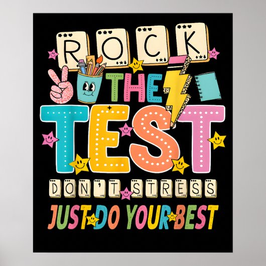 Poster Faites passer le test Ne stressez pas Faites de vo (Devant)