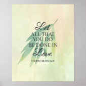 Poster Faites Tout Avec Amour Inspirationnel Bible Verse (Devant)