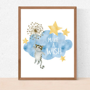Poster Faites Une Citation Chat Stars Cloud Nursery Baby