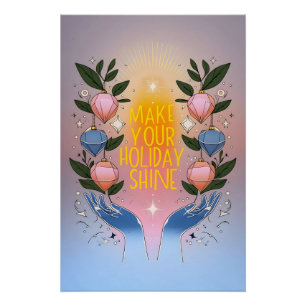 Poster Faites votre Art numérique de vacances brillant