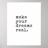 Poster Faites votre devis de machine à écrire réel Dreams (Devant)