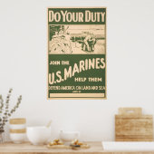 Poster Faites Votre Devoir De Rejoindre Les Marines Améri (Cuisine)
