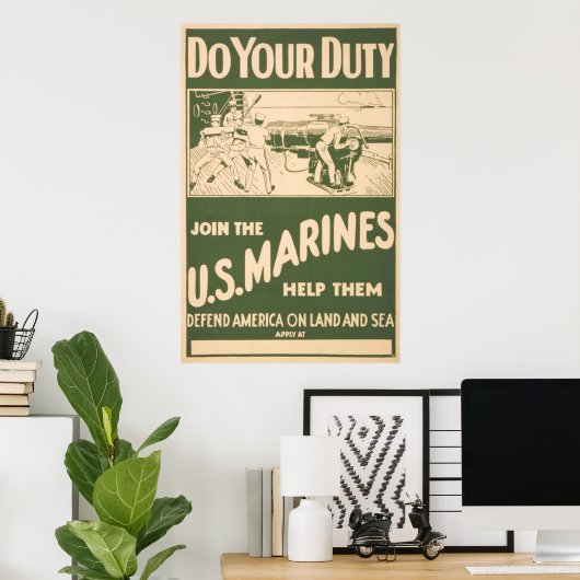 Poster Faites Votre Devoir De Rejoindre Les Marines Améri (Bureau à domicile)