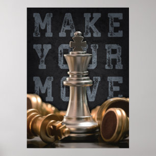 Poster Faites votre mouvement - Conseil d'échecs, motivat