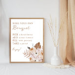 Poster Faites votre propre Bouquet Boho Terracotta<br><div class="desc">Un magnifique bouquet de saumons boho orne cette invitation chérie.</div>