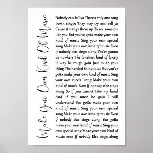 Poster Faites Votre Propre Genre De Musique Chanson De Sc (Devant)