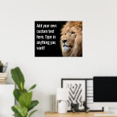Poster Faites votre propre Lion Motivant Texte Personnali (Bureau à domicile)