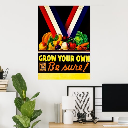 Poster Faites-Vous Augmenter - Soyez Sûr ! Seconde Guerre (Bureau à domicile)