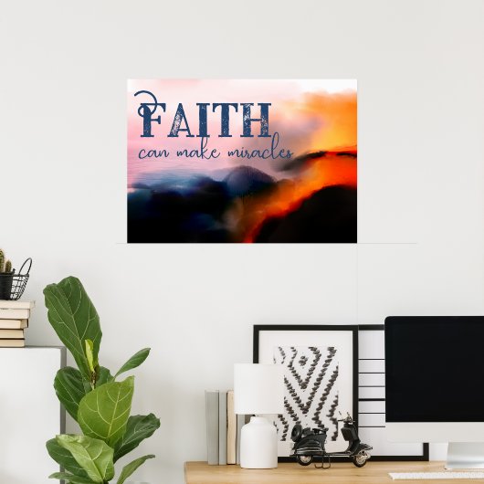 Poster Faith Can Make Miracles Shining Cliff Abstract (Bureau à domicile)