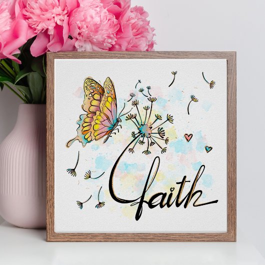 Poster Faith Christian Religieux Papillon Dandelion