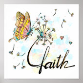 Poster Faith Christian Religieux Papillon Dandelion (Devant)