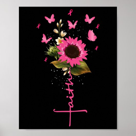 Poster Faith Cross Cancer du sein Sensibilisation Don chr (Devant)
