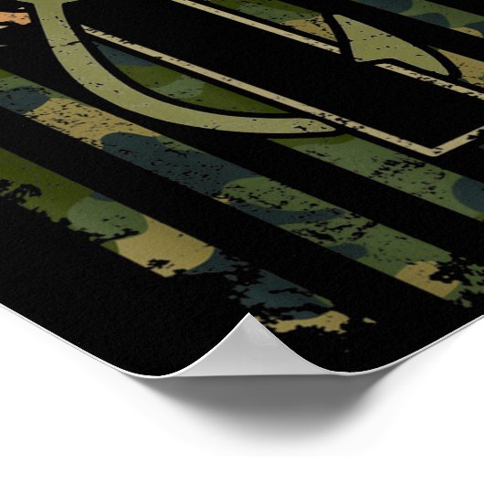 Poster Faith Fishing Hunting Camo Us Flag Cross With Hook (Coin)
