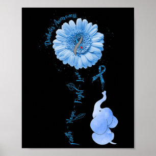 Poster Faith Hope Combattre l'amour Elephant Tournesol Di