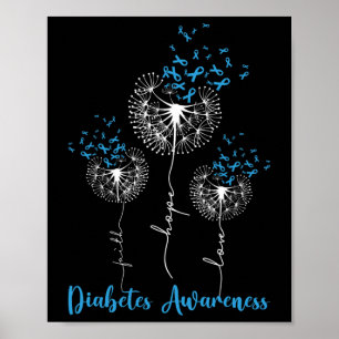 Poster Faith Hope Love Dandelion Flower Diabetes Awards