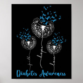 Poster Faith Hope Love Dandelion Flower Diabetes Awards
