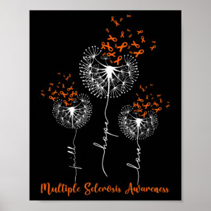 Poster Faith Hope Love Dandelion Multiple Sclerosis Aware