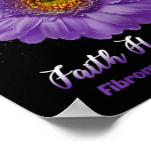 Poster Faith Hope Love Fibromyalgie Sensibilisation Flowe (Coin)