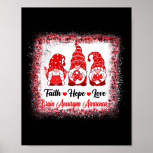 Poster Faith Hope Love Gnomes Cerveau Aneurysme Sensibili
