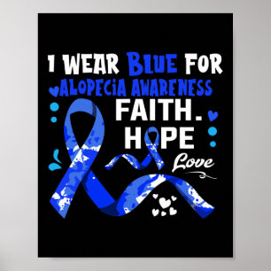 Poster Faith Hope Love Je Porte Du Bleu Pour La Sensibili