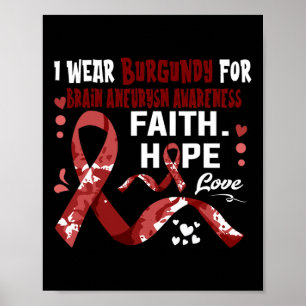 Poster Faith Hope Love Je Porte La Bourgogne Pour L'Aneur