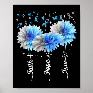 Poster Faith Hope Love mignon Daisy Diabetes Sensibilisat