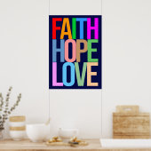 Poster Faith Hope Love Positive colorful (Cuisine)