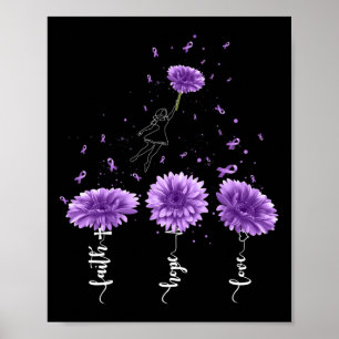 Poster Faith Hope Love Purple Sunflower Overdose Awards