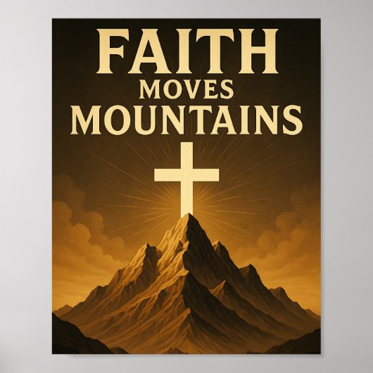 Poster Faith Moves Mountains Christian  (Devant)