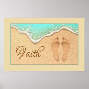 Poster Faith One Set d'empreintes dans le sable