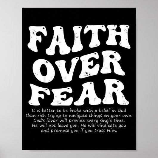 Poster Faith Over Fear Christian  (Devant)