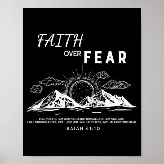 Poster Faith Over Fear - Isaiah 41_10 Bible Verse (Devant)