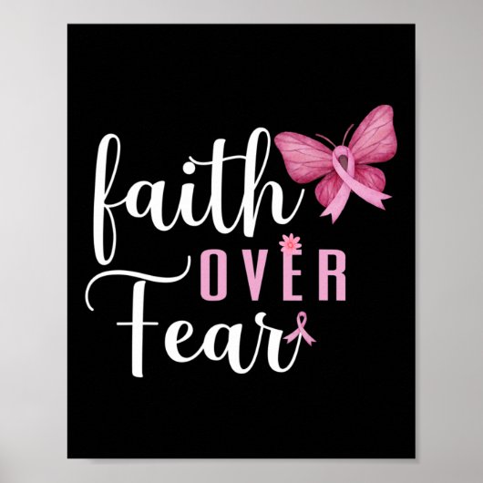 Poster Faith Over Fear Lutter Contre le cancer du sein Se (Devant)