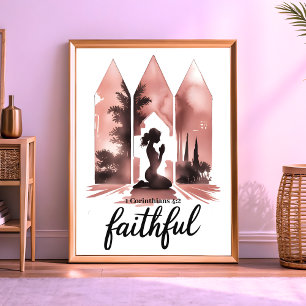 Poster Faitham Boho - Christian Wall Art pour les femmes