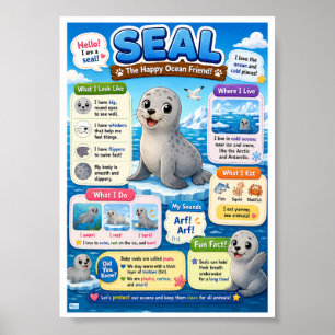 Poster Faits Amusants Sur [Phoque Pour Enfants