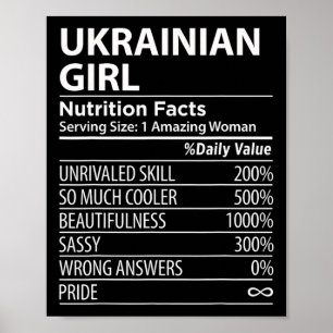Poster Faits nutritionnels drôles pour filles ukrainienne