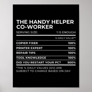 Poster Faits nutritionnels Groupe de travail des collègue