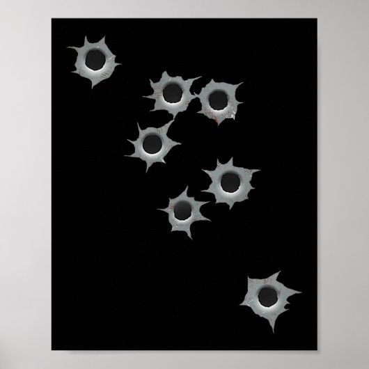 Poster Fake Bullet Hole Funny Costume Graphic Design (Devant)