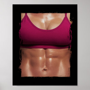 Poster Fake Muscle Femme Fitness Corps Femme