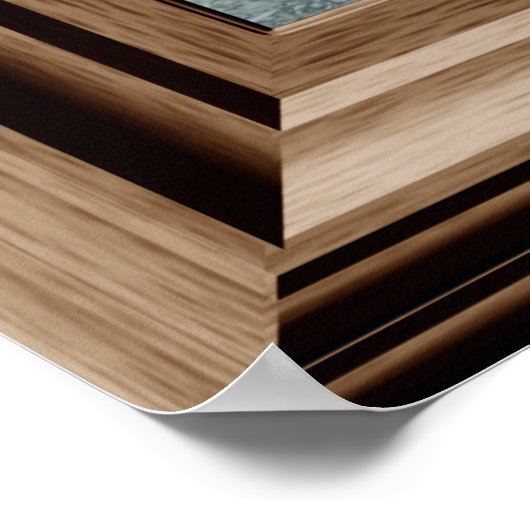 Poster Fake Window Vue Belle Gorge de rivière Pacifique (Coin)