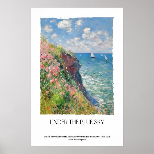 Poster Falaise Côtière Art de Paysage Marin Impressionnis (Devant)