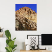 Poster Falaise du désert doré sous ciel bleu (Bureau à domicile)