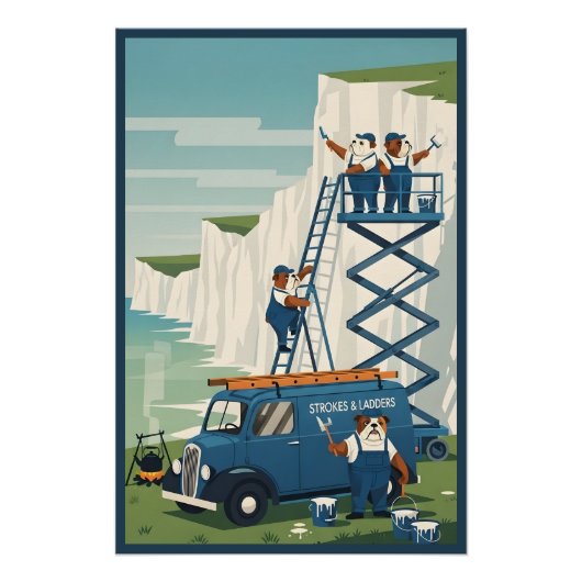 Poster Falaises blanches de Douvres drôles (Devant)