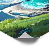 Poster Falaises blanches du Vintage voyage Dover England (Coin)