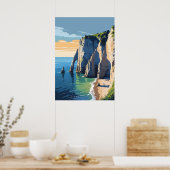 Poster Falaises d'Étretat Art (Cuisine)