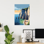 Poster Falaises d'Étretat Art (Bureau à domicile)