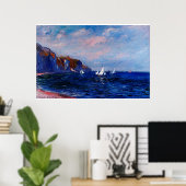 Poster Falaises et voiliers à Pourville, 1882 (Bureau à domicile)