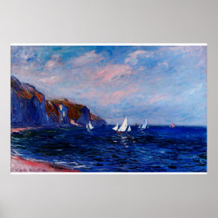 Poster Falaises et voiliers à Pourville, 1882