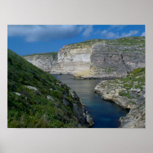 Poster Falaises Gozo, Malte de Xlendi